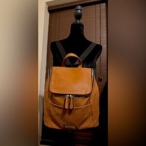 London Fog Brown Leather Backpack
